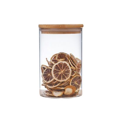 Food Grade Fancy Keep Fresh High Borosilicate Glass Jar With Bamboo Lid 