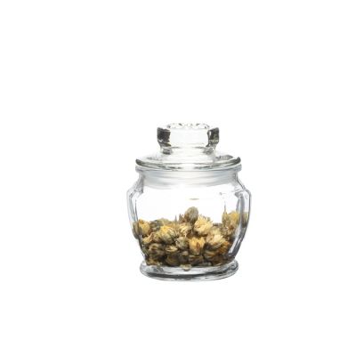 ]Factory Popula Stackable Glass Seal Lid Glass 150ml Storage Jar With Glass Lid