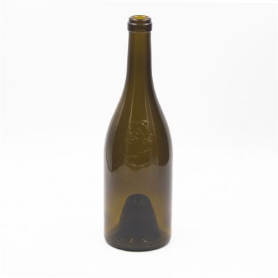 High quality 750ml brown color wine glass bottle 
