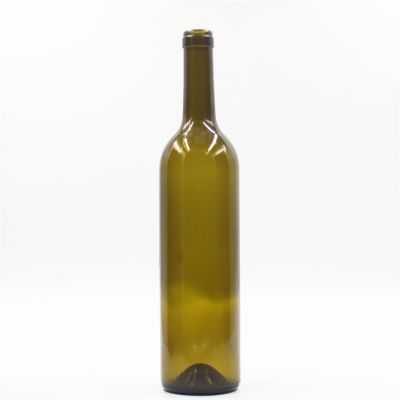 wholesale premium cork top antique green 750ml glass Bordeaux wine bottle 