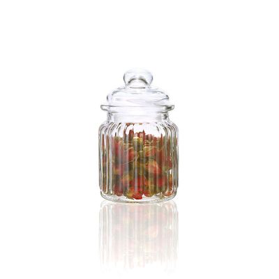 250ml rubber ring seal round wide mouth elegant candy storage glass jar with glass lid 
