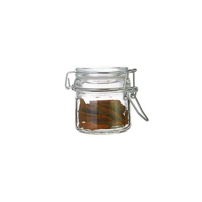 4 oz. 120 ml straight sided clear round glass food storage jar with airtight cap 