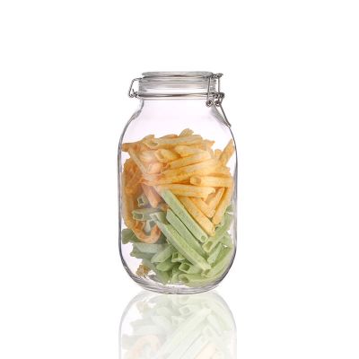 Food Packing Glass Jar Clip Top Storage Jar Clear Glass Container price 