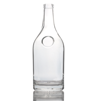 Manufacturer customized 750ml transparent label bottle vodka glass bottles for liquor