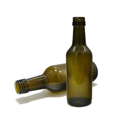 Screw cap custom small amber beverage water glass wine bottle 187ml 
