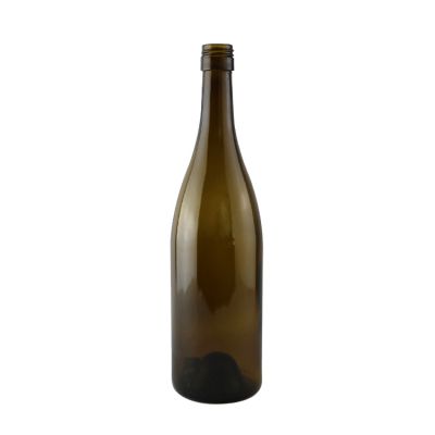Antique Green 750ml Round Shape Glass Wine Bottle in stock 