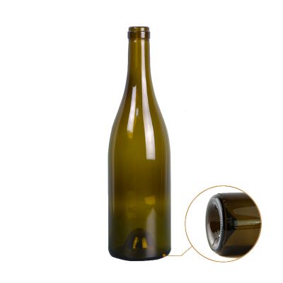 Verde oscuro grape shape 750ml burgundy glass drink bottles for packaging 
