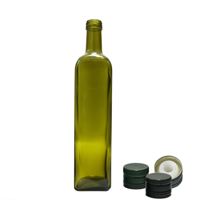 750ml dark green marasca olive oil glass bottle with screw cap 