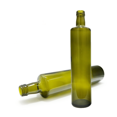 High quantity antique green 750ml round olive oil glass bottle