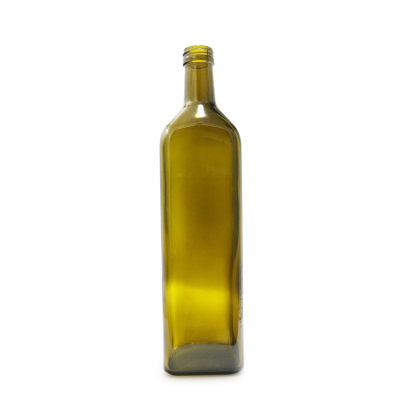 Wholesale Antique Green1000ml square olive oil glass bottle