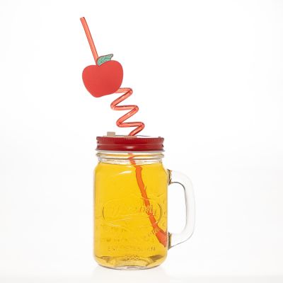 Factory Directly Supply Drinkware Type Mugs Cup 400 ml 13oz Glass Mason Jar with Handle 