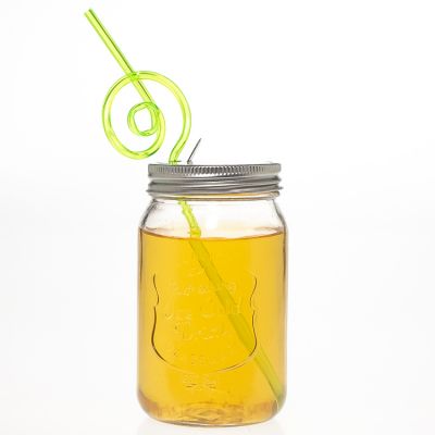 Food Storage Container Jam Honey Jar 500 ml 17 oz Empty Glass Mason Jar with Screw lids 