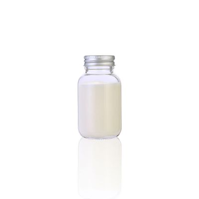 Wholesale screw cap 150ml 5oz mini clear glass fruit juice drink bottle 