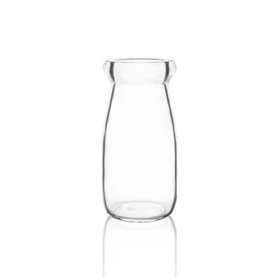 80ml 100ml round shape clear food grade yogurt glass bottle with cork 