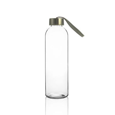 500ml glass water bottle with screw stainless steel lid 