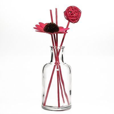 200ML Round Shape Reed Diffuser Glass Bottle With Cork Diffuser Rattan Sticks