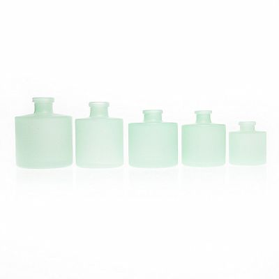 Round Cylinder Frosted Matte Green 50ml 100ml 150ml 200ml Empty Glass Bottle for Fragrance 