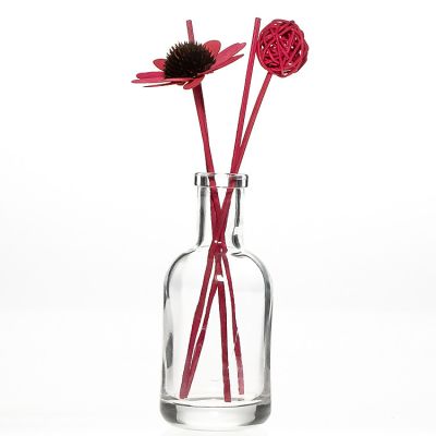 170ml Round Longer Neck Vase Type Empty Home Fragrance Reed Diffuser Glass Bottle with Cork Neck 