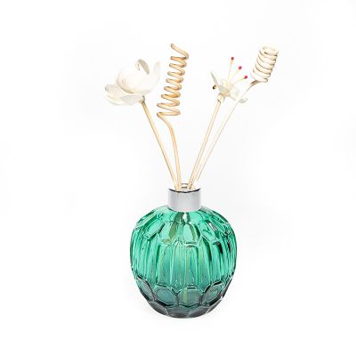 14oz Home Decorative Green Coloured Vase Room Liquid Air Freshener Fragrance Packaging Glass Bottle 