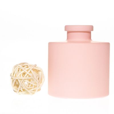 Luxury 3 oz Empty Reed Diffuser Bottle 100 ml Round Pink Glass Perfume Diffuser Bottle with Stopper 