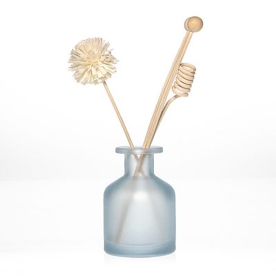 Wholesale 150ml Round Empty Frosted Vase Colorful Glass Reed Diffuser Bottle