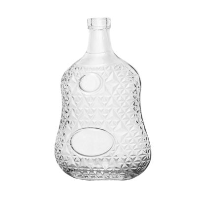 Custom Gourd Shape 600ml Wine Glass Bottle with Screw Stopper for Whisky Brandy Liquor 