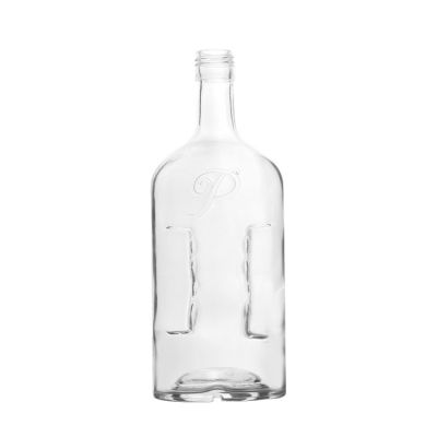 1700ml 1.7 liter unique shaped convenient big liquor wine whisky bottle with handle 
