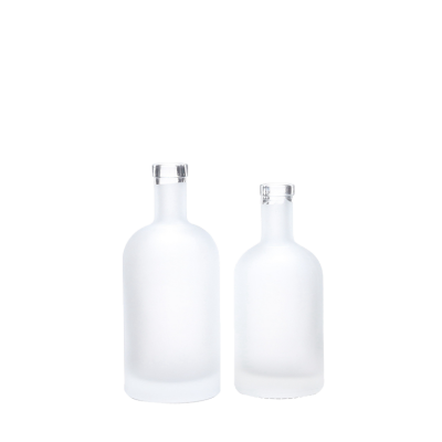 High quality clear round empty boston 350ml 500ml frosted liquor vodka glass bottle 