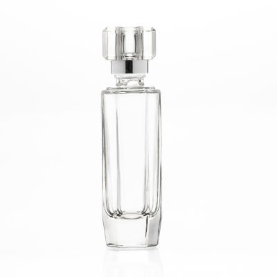 Luxury Fancy Design 50ml 1.7oz Hexagonal Shaped Clear Empty Perfume Glass Spray Bottle with Glass Cap 