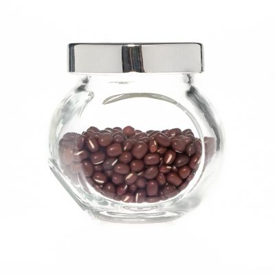 50ml round transparent food grade hermetic jam glass jar with metal screw top lid