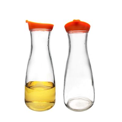 wholesale round 1 liter glass milk bottle juice beverage glass bottle with lid
