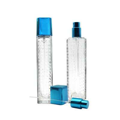 30ml 50ml custom rectangle glass refillable perfume bottle with airless sprayer