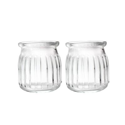 Bird nest shape glass pudding jar yogurt Jars clear glass milk bottle 200ml