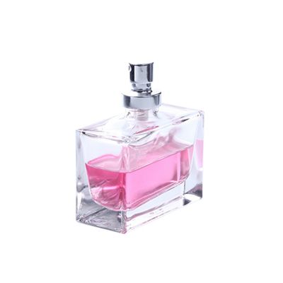 Classic flat rectangle glass perfume bottle transparent refillable perfume atomizer 30ml
