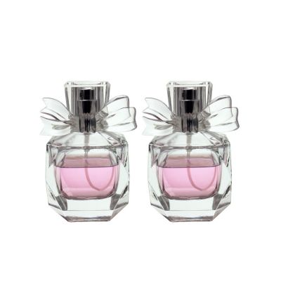 popular empty luxury glass perfume spray bottle 30ml with decorative cap