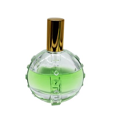Popular oblate round customized women spray perfume glass bottle 50ml wholesale