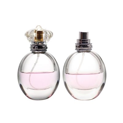 luxury 30ml crystal glass perfume bottle clear spray bottle with decorative cap