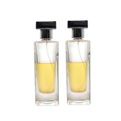 100ml wholesale custom square empty glass refillable perfume spray bottle 