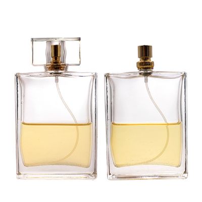 50 ml 100 ml wholesale empty frosted square perfume glass bottle and container with sprayer