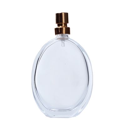 50ml clear oval flat perfume bottle glass home fragrance spray bottle 