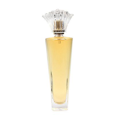 Square bottom round shape glass fragrance perfume bottle 55ml with gold spray 