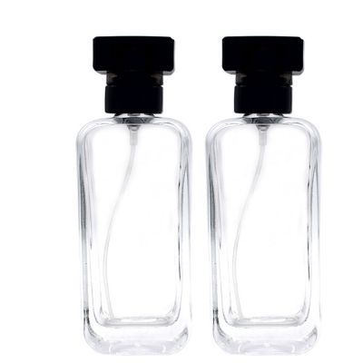 factory sale glass men perfume bottle 50ml glass spray bottle with black lid