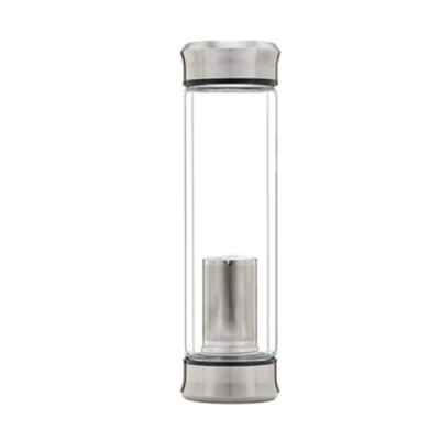 450ml 304 stainless steel infuser lid promotional gift borosilicate double wall glass water bottle