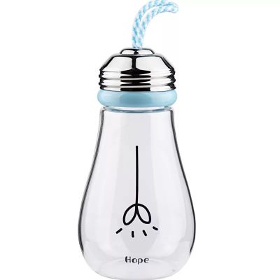 New design bulb shape cup 500ml glass water bottle