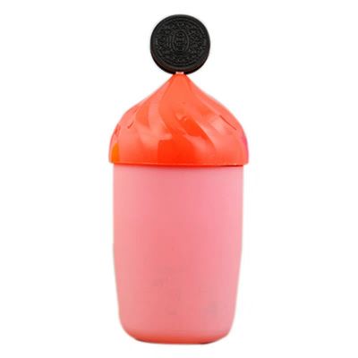 cheap price Unique 300ml cookie shape cap cute gift beverage fruit water glass plastic cup