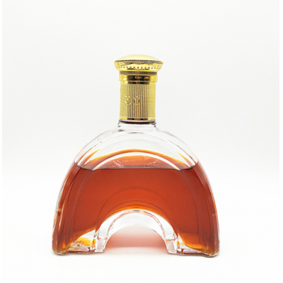 Custom Shape Clear 750 ml Glass Liquor Wine Gin Whisky Bottles with Cap