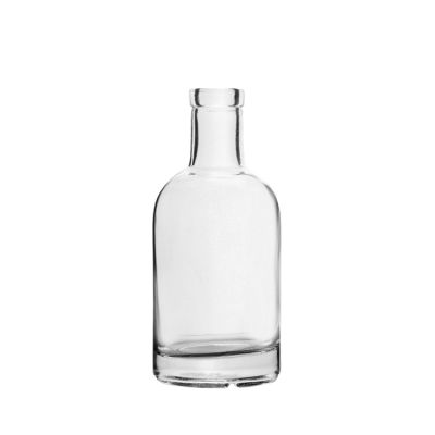 Wholesale custom bulk mini cute empty round cork small glass bottle 200ml for vodka