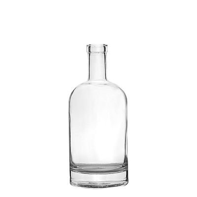 Hot sale custom empty round shaped 500ml liquor glass bottles decanters for vodka