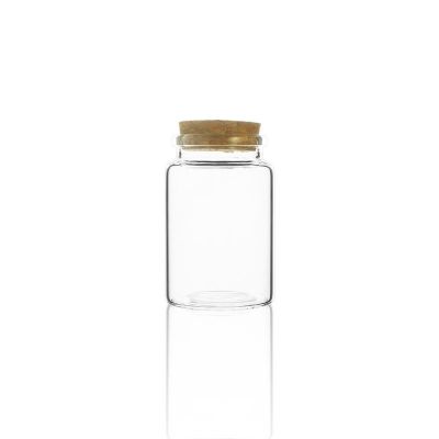 50ml 80ml 120ml 150ml round high borosilicate mini glass tube bottle with cork lid