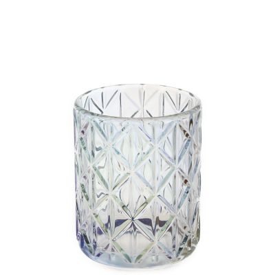 Customized Logo Large Round Crystal 700ml Glass Candle Jars for Home Decorative
